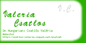 valeria csatlos business card